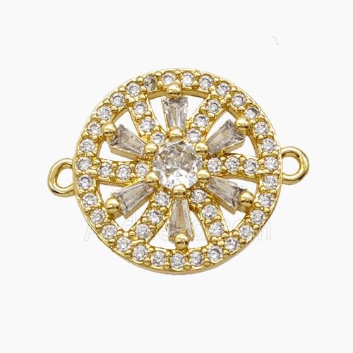 Copper Pendant Pave Zircon, Gold Plated