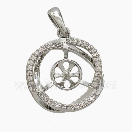 Copper Pendant Pave Zircon, Gold Plated