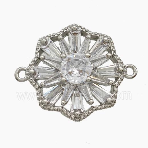 Copper Pendant Pave Zircon, Gold Plated