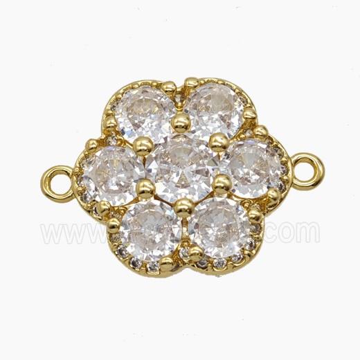 Copper Pendant Pave Zircon, Gold Plated