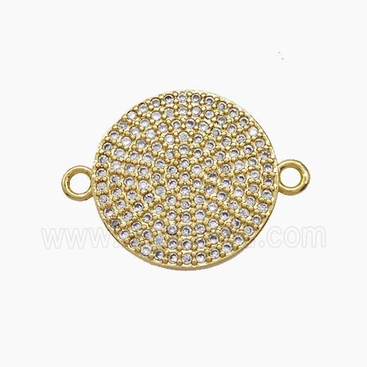 Copper Pendant Pave Zircon, Gold Plated