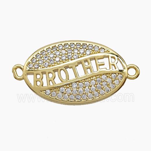 Copper Pendant Pave Zircon, Gold Plated