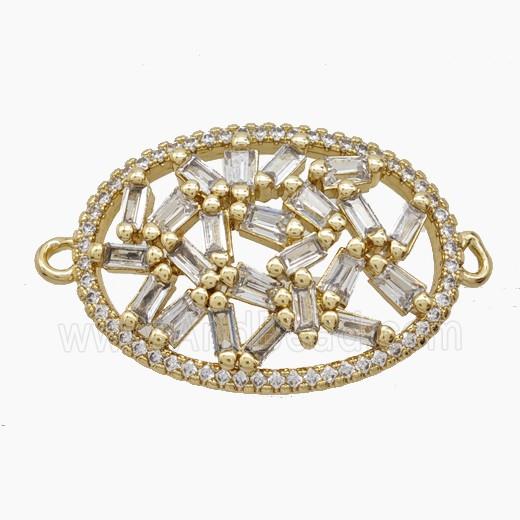 Copper Pendant Pave Zircon, Gold Plated