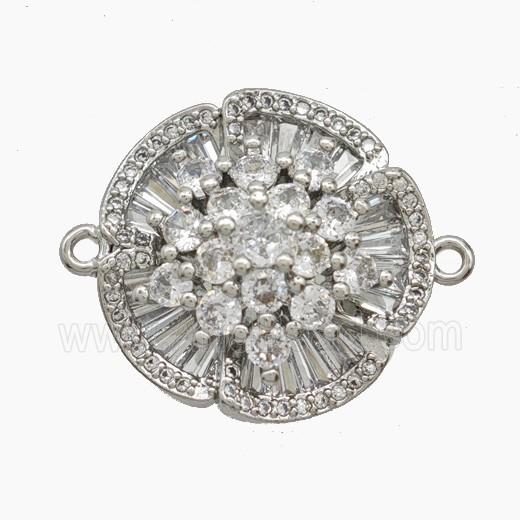 Copper Pendant Pave Zircon, Gold Plated