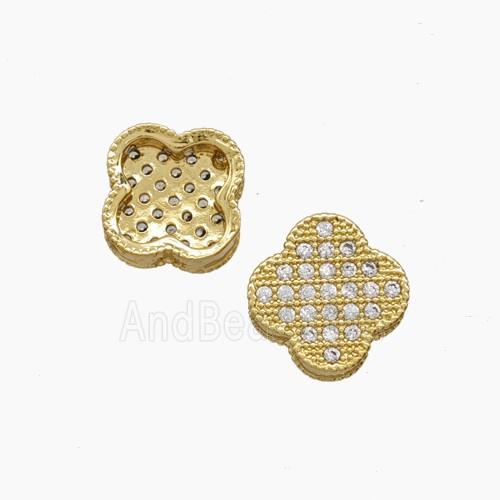 Copper Pendant Pave Zircon, Gold Plated