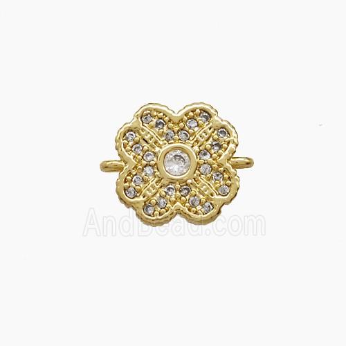 Copper Pendant Pave Zircon, Gold Plated
