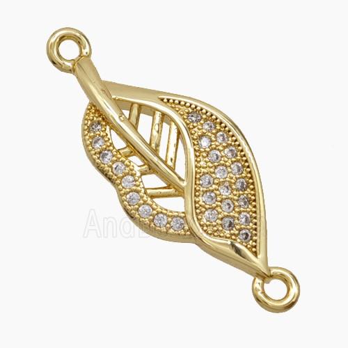 Copper Pendant Pave Zircon, Gold Plated