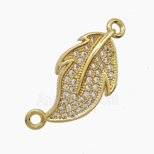 Copper Pendant Pave Zircon, Gold Plated