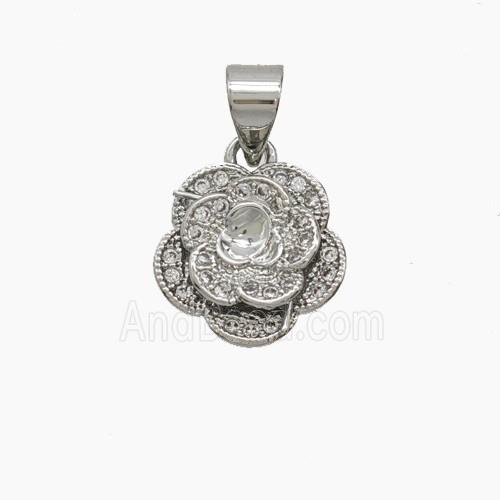 Copper Pendant Pave Zircon, Gold Plated