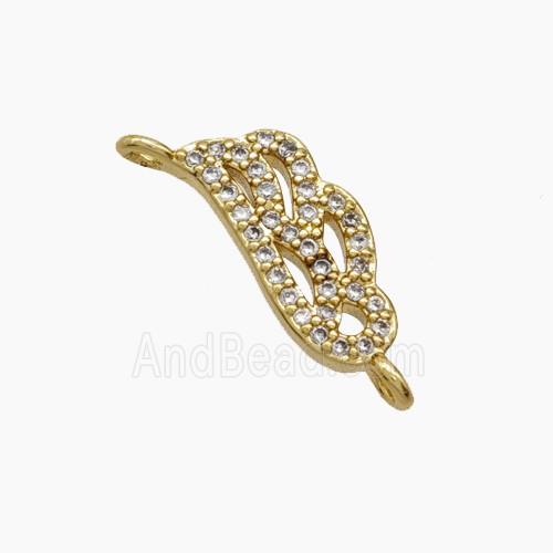 Copper Pendant Pave Zircon, Gold Plated