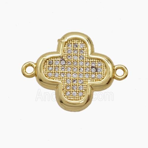 Copper Pendant Pave Zircon, Gold Plated