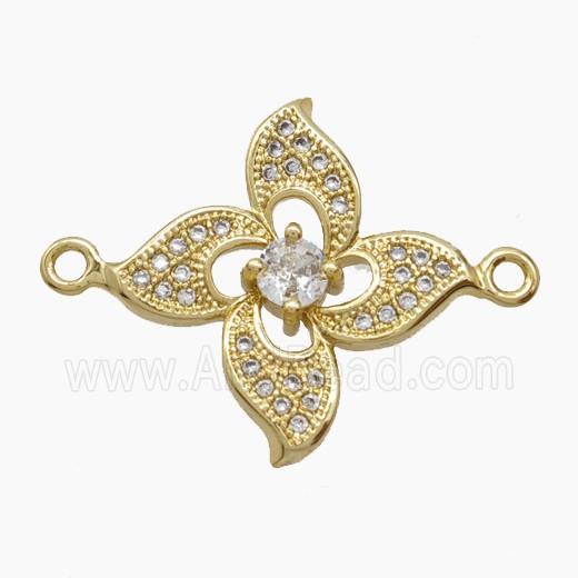 Copper Pendant Pave Zircon, Gold Plated