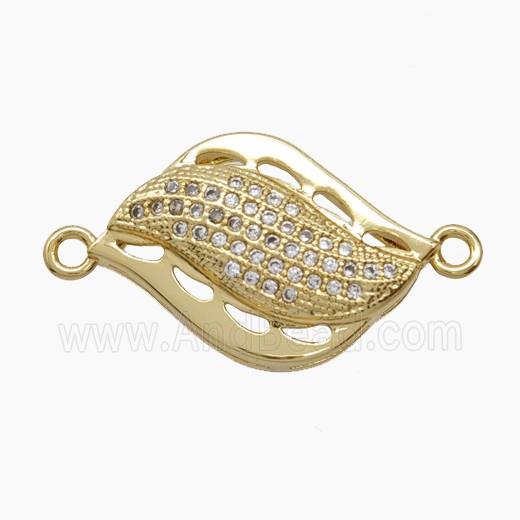 Copper Pendant Pave Zircon, Gold Plated