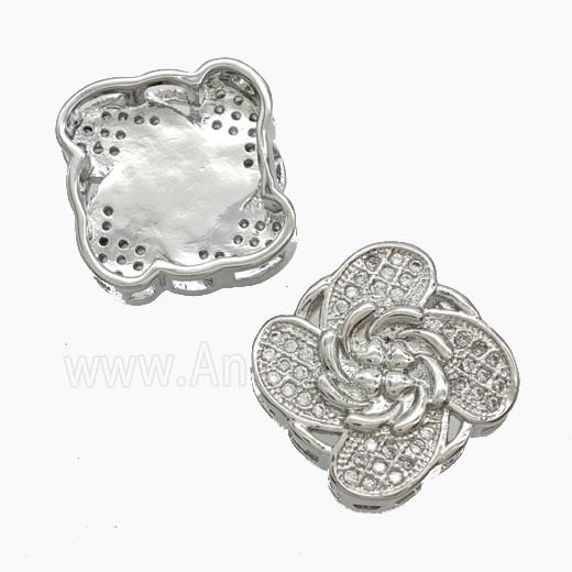 Copper Pendant Pave Zircon, Gold Plated