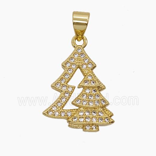 Copper Pendant Pave Zircon, Gold Plated