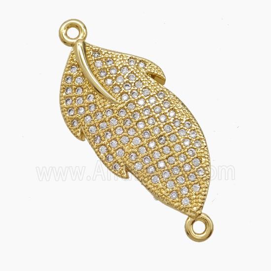 Copper Pendant Pave Zircon, Gold Plated