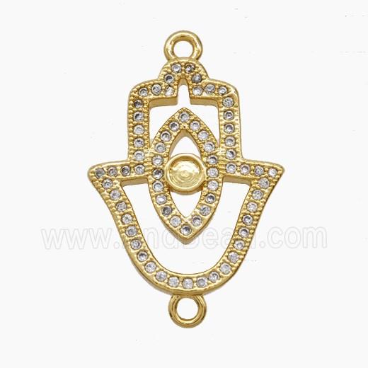 Copper Pendant Pave Zircon, Gold Plated
