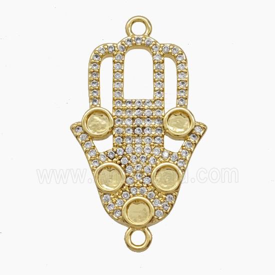 Copper Pendant Pave Zircon, Gold Plated