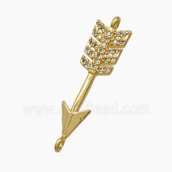 Copper Pendant Pave Zircon, Gold Plated
