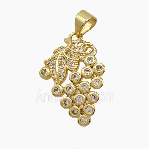 Copper Pendant Pave Zircon, Gold Plated