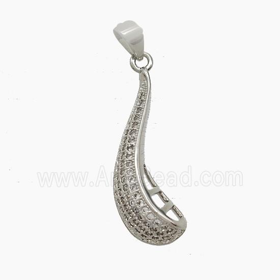 Copper Pendant Pave Zircon, Gold Plated