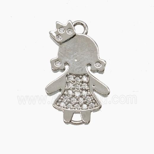 Copper Pendant Pave Zircon, Gold Plated