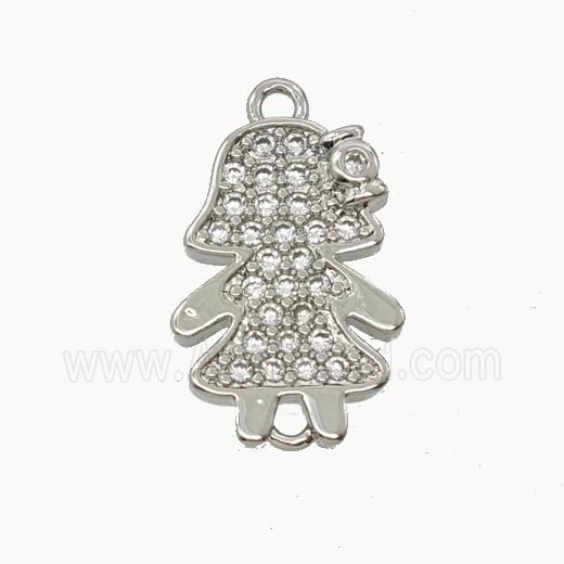 Copper Pendant Pave Zircon, Gold Plated