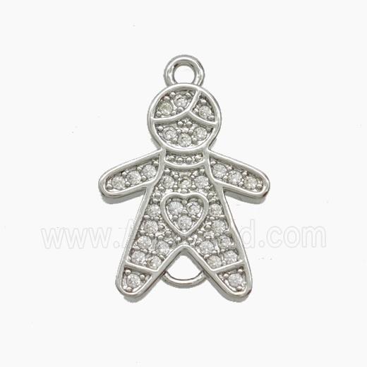 Copper Pendant Pave Zircon, Gold Plated