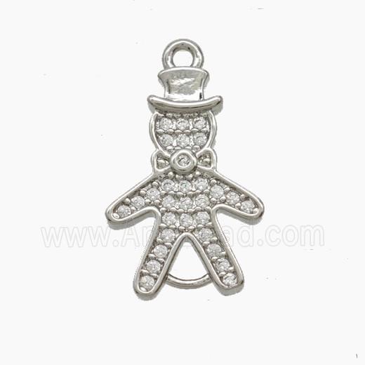 Copper Pendant Pave Zircon, Gold Plated