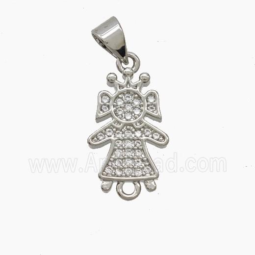Copper Pendant Pave Zircon, Gold Plated