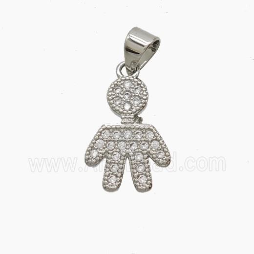 Copper Pendant Pave Zircon, Gold Plated