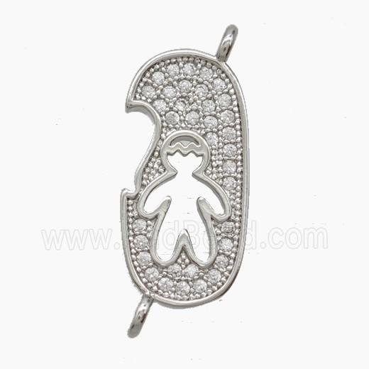 Copper Pendant Pave Zircon, Gold Plated