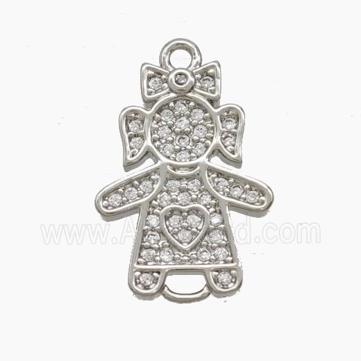 Copper Pendant Pave Zircon, Gold Plated