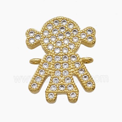 Copper Pendant Pave Zircon, Gold Plated