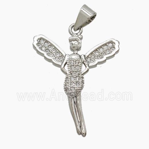 Copper Pendant Pave Zircon, Gold Plated