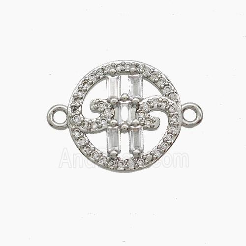 Copper Pendant Pave Zircon, Gold Plated
