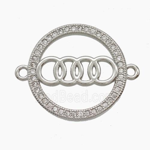 Copper Pendant Pave Zircon, Gold Plated