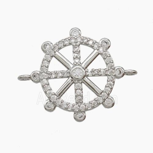 Copper Pendant Pave Zircon, Gold Plated