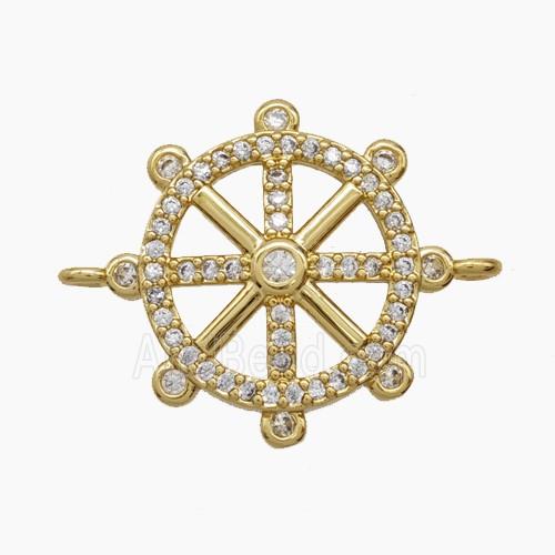 Copper Pendant Pave Zircon, Gold Plated