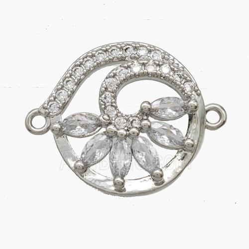 Copper Pendant Pave Zircon, Gold Plated