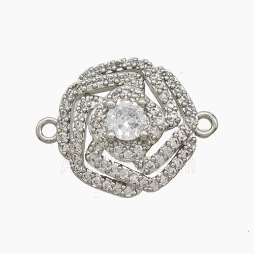 Copper Pendant Pave Zircon, Gold Plated