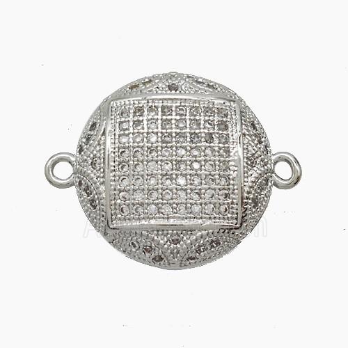 Copper Pendant Pave Zircon, Gold Plated