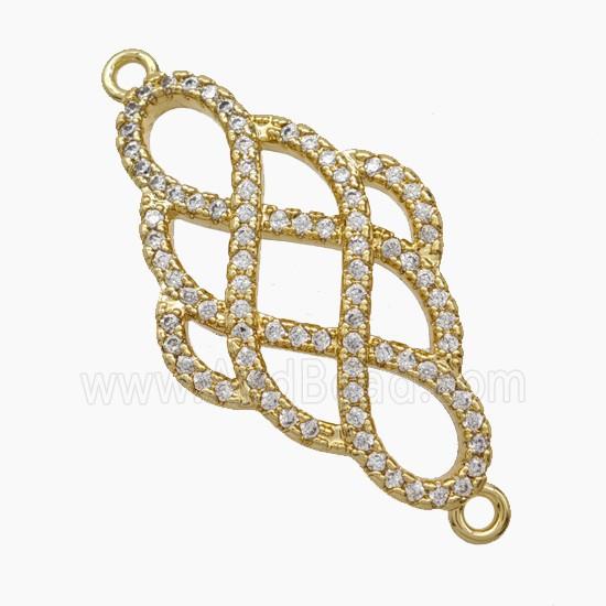 Copper Pendant Pave Zircon, Gold Plated