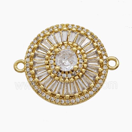 Copper Pendant Pave Zircon, Gold Plated