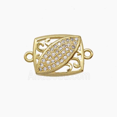 Copper Pendant Pave Zircon, Gold Plated