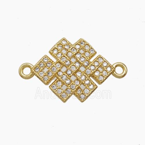 Copper Pendant Pave Zircon, Gold Plated
