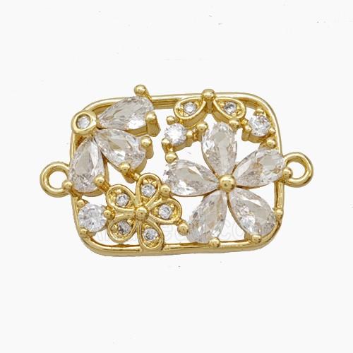 Copper Pendant Pave Zircon, Gold Plated
