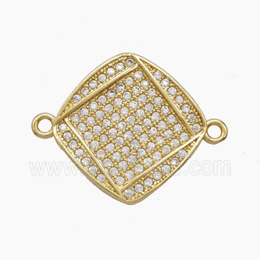 Copper Pendant Pave Zircon, Gold Plated