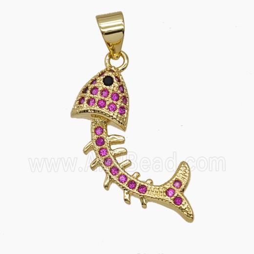 Copper Pendant Pave Zircon, Gold Plated
