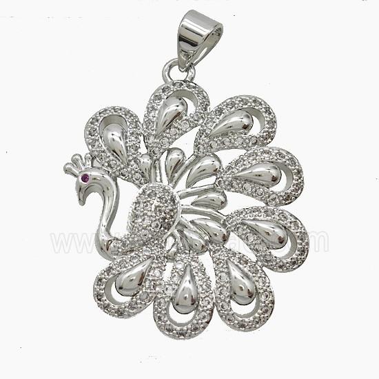 Copper Pendant Pave Zircon, Gold Plated